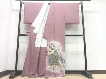 平和屋着物■色留訪問着 飛鶴松文 暈し染め 金銀彩 正絹 逸品 CABF4829xe