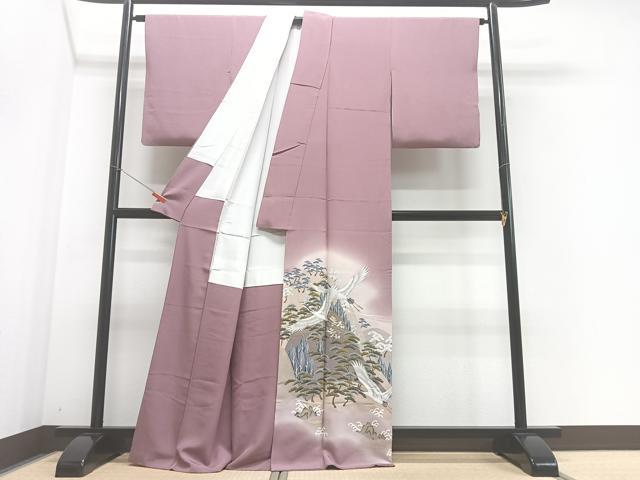 平和屋着物■色留訪問着 飛鶴松文 暈し染め 金銀彩 正絹 逸品 CABF4829xe