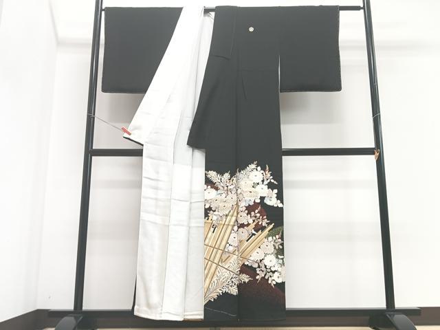 平和屋着物□豪華黒留袖 作家物 草花文 金彩 正絹 逸品 CABF4831xe