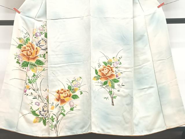 平和屋着物■訪問着　草花文　地紋起こし　暈し染め　正絹　逸品　CABF4835xe