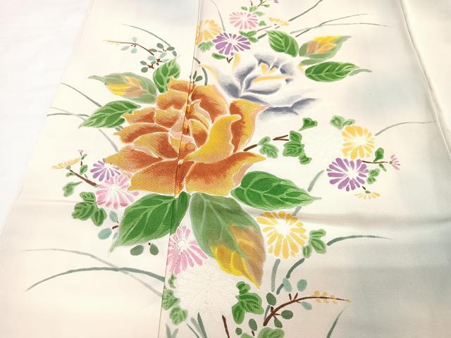 平和屋着物■訪問着　草花文　地紋起こし　暈し染め　正絹　逸品　CABF4835xe
