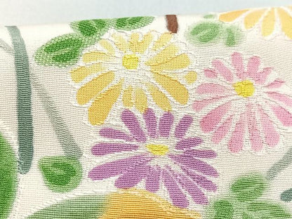 平和屋着物■訪問着　草花文　地紋起こし　暈し染め　正絹　逸品　CABF4835xe
