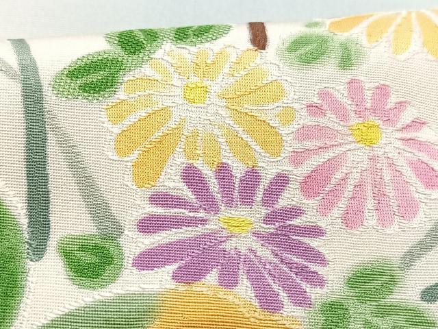 平和屋着物■訪問着　草花文　地紋起こし　暈し染め　正絹　逸品　CABF4835xe