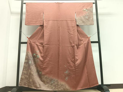 平和屋着物■訪問着　刺繍　地紙草花文　金彩　正絹　逸品　CABF4837xe