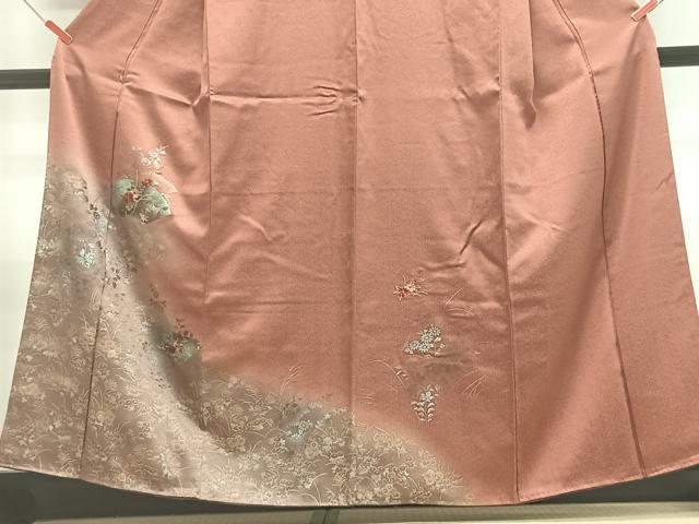 平和屋着物■訪問着　刺繍　地紙草花文　金彩　正絹　逸品　CABF4837xe