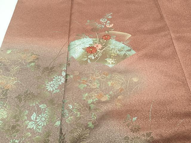 平和屋着物■訪問着　刺繍　地紙草花文　金彩　正絹　逸品　CABF4837xe
