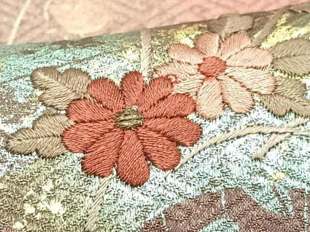 平和屋着物■訪問着　刺繍　地紙草花文　金彩　正絹　逸品　CABF4837xe