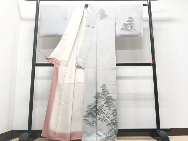 平和屋着物■訪問着 手描き 風景文 正絹 逸品 CABF4845xe