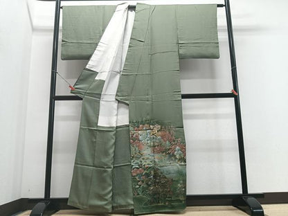 平和屋着物■豪華色留袖 風景文 金彩 正絹 逸品 CABF4846xe