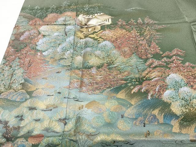 平和屋着物■豪華色留袖 風景文 金彩 正絹 逸品 CABF4846xe