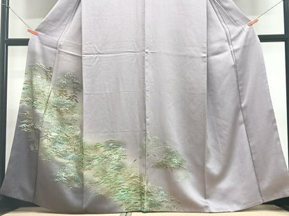 平和屋着物■訪問着　枝松文　暈し染め　金彩　正絹　逸品　CABF4849xe