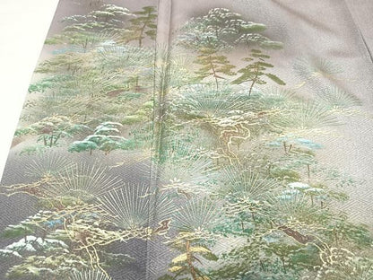 平和屋着物■訪問着　枝松文　暈し染め　金彩　正絹　逸品　CABF4849xe