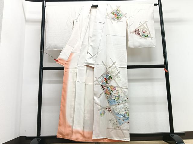 平和屋着物■訪問着 草花文 正絹 逸品 CABF4863xe
