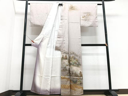 平和屋着物■訪問着 風景文 金彩 正絹 逸品 CABF4864xe