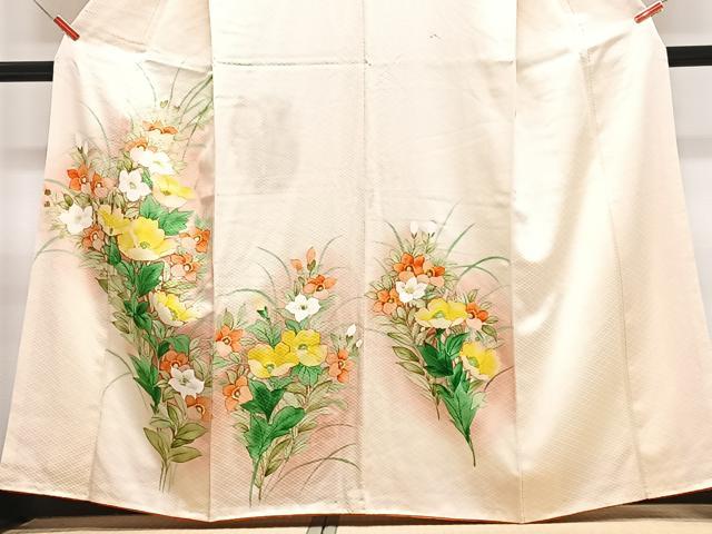 平和屋着物■訪問着 手描き 草花文 暈し染め 正絹 逸品 CABF4866xe