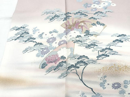 平和屋着物■訪問着 地紙花鳥文 暈し染め 金彩 正絹 逸品 CABF4867xe