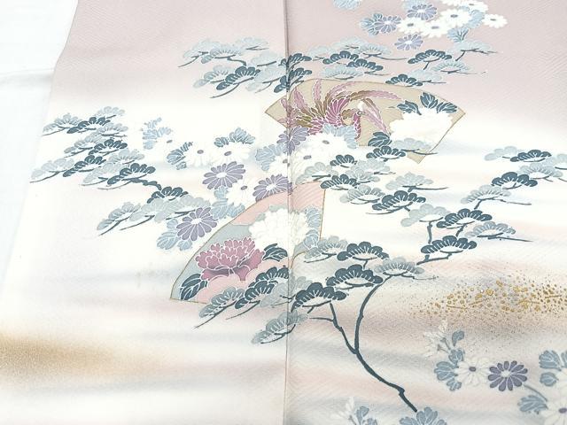 平和屋着物■訪問着 地紙花鳥文 暈し染め 金彩 正絹 逸品 CABF4867xe