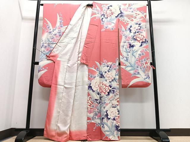 平和屋着物□豪華振袖 草花文 暈し染め 銀彩 正絹 逸品 CABF4879xe