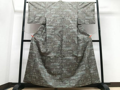 平和屋着物■本場大島紬　7マルキ　樹林文　三越扱い　正絹　逸品　CABF4885xe