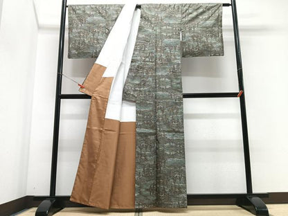 平和屋着物■本場大島紬　7マルキ　樹林文　三越扱い　正絹　逸品　CABF4885xe