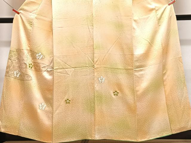 平和屋着物■訪問着　駒刺繍　舞花文　暈し染め　金彩　三越扱い　正絹　逸品　CABF4886xe