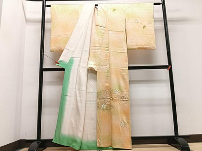 平和屋着物■訪問着　駒刺繍　舞花文　暈し染め　金彩　三越扱い　正絹　逸品　CABF4886xe