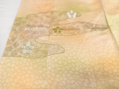 平和屋着物■訪問着　駒刺繍　舞花文　暈し染め　金彩　三越扱い　正絹　逸品　CABF4886xe