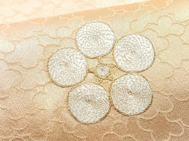 平和屋着物■訪問着　駒刺繍　舞花文　暈し染め　金彩　三越扱い　正絹　逸品　CABF4886xe
