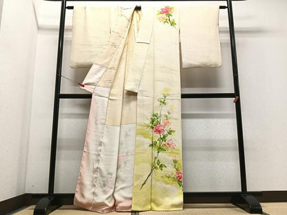 平和屋着物■訪問着　手描き　枝花文　暈し染め　正絹　逸品　CABF4888xe