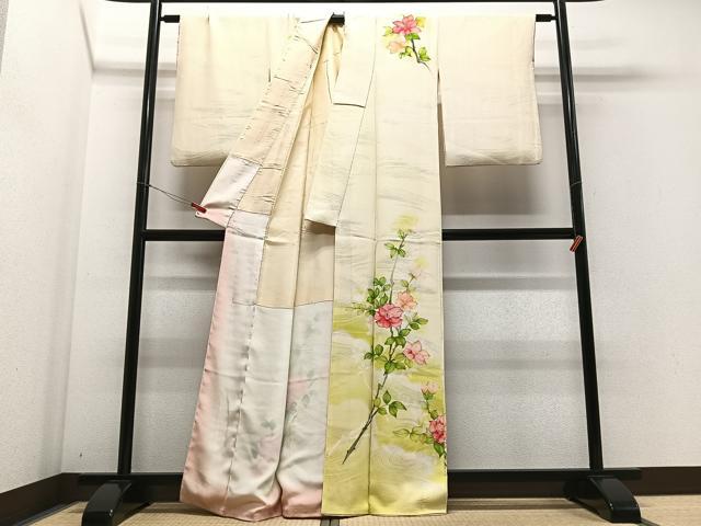 平和屋着物■訪問着　手描き　枝花文　暈し染め　正絹　逸品　CABF4888xe