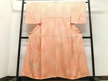 平和屋着物■上質な小紋　青海波地紋　暈し染め　正絹　逸品　CABF4890xe
