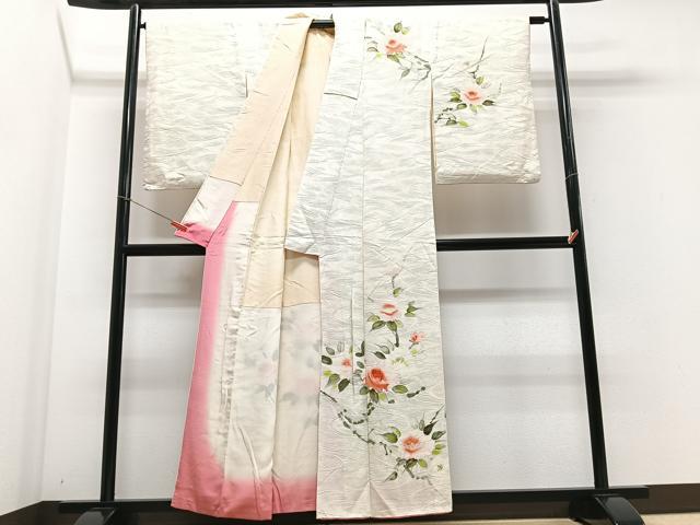平和屋着物■訪問着　手描き　枝花文　金彩　正絹　逸品　CABF4891xe