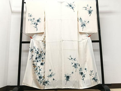 平和屋着物■訪問着 手描き 枝花文 正絹 逸品 CABF4892xe