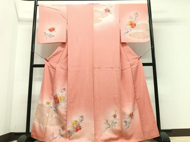 平和屋着物■訪問着　駒刺繍　吉祥枝花文　暈し染め　正絹　逸品　CABF4893xe
