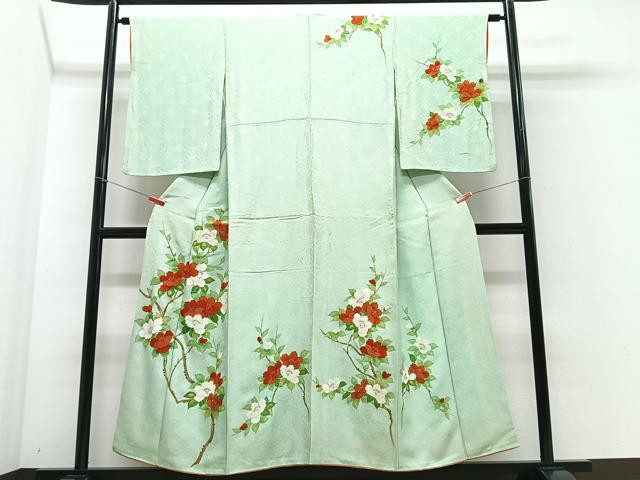 平和屋着物■訪問着　手描き　枝花文　金彩　正絹　逸品　CABF4897xe