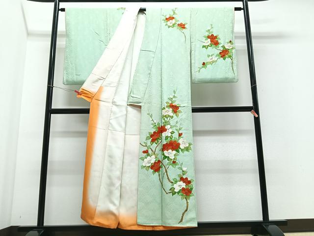 平和屋着物■訪問着　手描き　枝花文　金彩　正絹　逸品　CABF4897xe