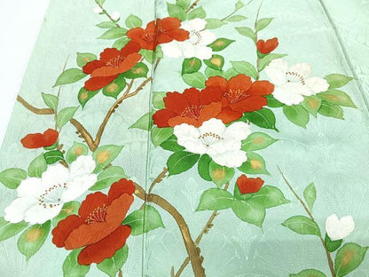 平和屋着物■訪問着　手描き　枝花文　金彩　正絹　逸品　CABF4897xe