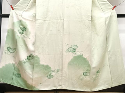 平和屋着物■訪問着　地紋起こし　雲取り枝花文　正絹　逸品　CABF4907xe