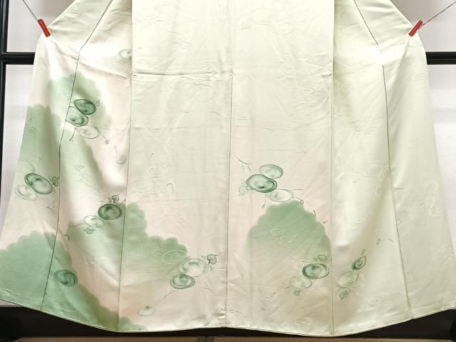 平和屋着物■訪問着　地紋起こし　雲取り枝花文　正絹　逸品　CABF4907xe