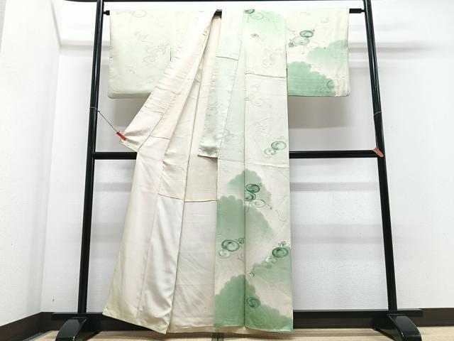 平和屋着物■訪問着　地紋起こし　雲取り枝花文　正絹　逸品　CABF4907xe