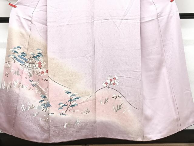 平和屋着物■訪問着 駒刺繍 風景文 暈し染め 金彩 正絹 逸品 CABF4908xe
