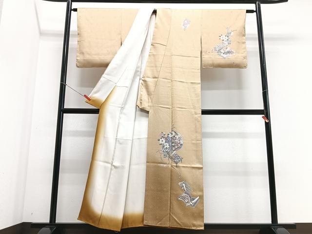 平和屋着物■訪問着 花鳥文 暈し染め 正絹 逸品 CABF4909xe
