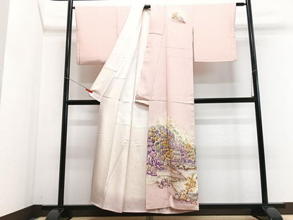 平和屋着物■訪問着 手描き 風景文 正絹 逸品 CABF4914xe