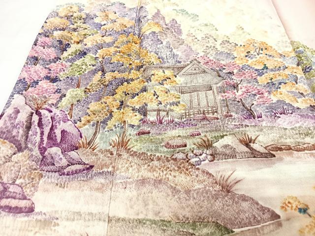 平和屋着物■訪問着 手描き 風景文 正絹 逸品 CABF4914xe