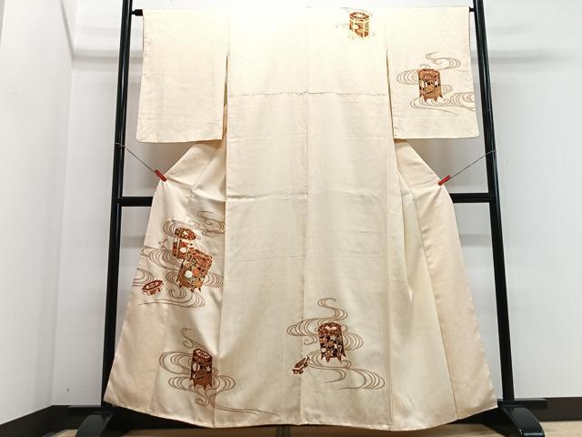 平和屋着物■訪問着 駒刺繍 貝桶花文 金彩 正絹 逸品 CABF4915xe