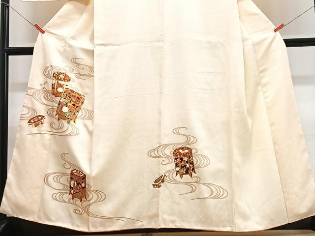 平和屋着物■訪問着 駒刺繍 貝桶花文 金彩 正絹 逸品 CABF4915xe