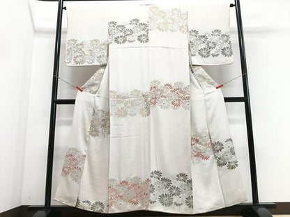 平和屋着物■訪問着 寿光織 舞花文 金銀糸 正絹 逸品 CABF4917xe