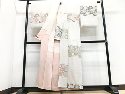 平和屋着物■訪問着 寿光織 舞花文 金銀糸 正絹 逸品 CABF4917xe
