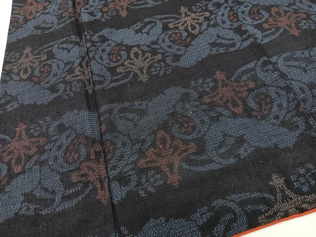 平和屋着物■結城紬 幾何学文様 正絹 逸品 CABF4921xe