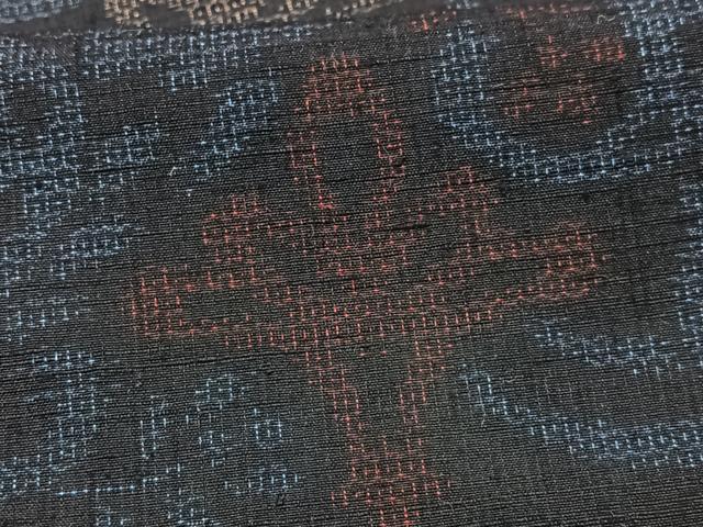 平和屋着物■結城紬 幾何学文様 正絹 逸品 CABF4921xe